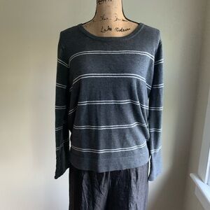 Heartloom Revolve grey white horizontal stripes backless sweater size M